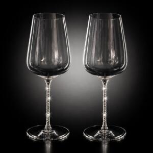 Allroundglas kraftvoll reichhaltig - Stiel veredelt mit Swarovski® Kristallen (2er Set)