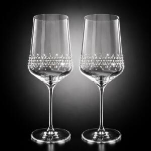 Bordeaux Glas veredelt mit Swarovski® Kristallen (Bordüre - 2er Set)