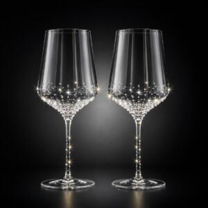 Bordeaux Glas veredelt mit Swarovski® Kristallen ( Streu - 2er Set)