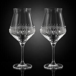 Bierglas  - veredelt mit Swarovksi® Kristallen (Bordüre - 2er Set)