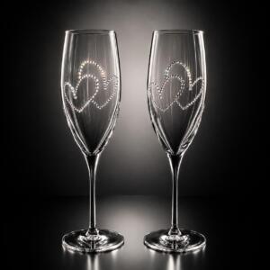 Sektglas mit Doppelherz (2er Set)