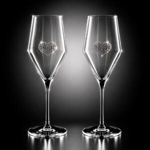 Sektglas mit Herz (2er Set)