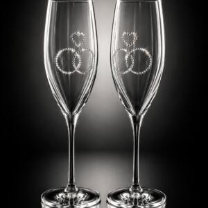 Sektglas mit Ringen (2er Set)