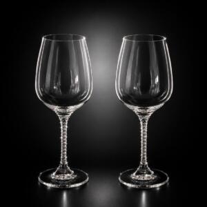 Weißweinglas - Stiel veredelt mit Swarovski® Kristallen (2er Set)